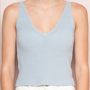 Brandy Melville WHITE Danielle knit top